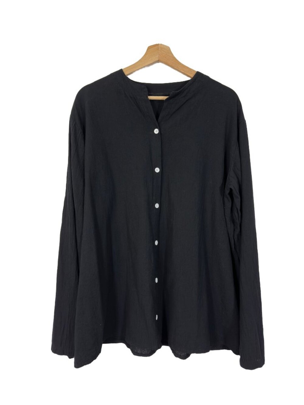 Cotton Linen Blend Button Front Shirt Size 5XL Minimalist Classy Lightweigh Fall